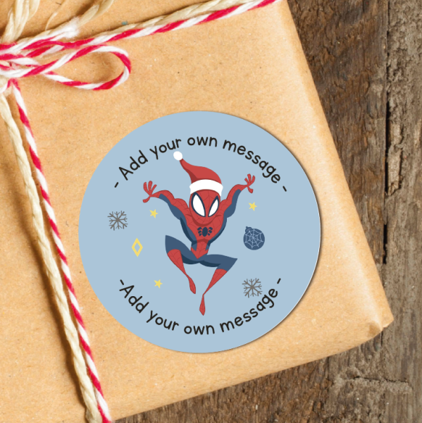 24 Personalised Christmas Stickers Spiderman